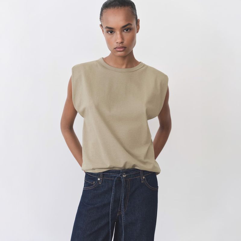 MANGO - Polera Algodón Manga Corta Mujer Mango