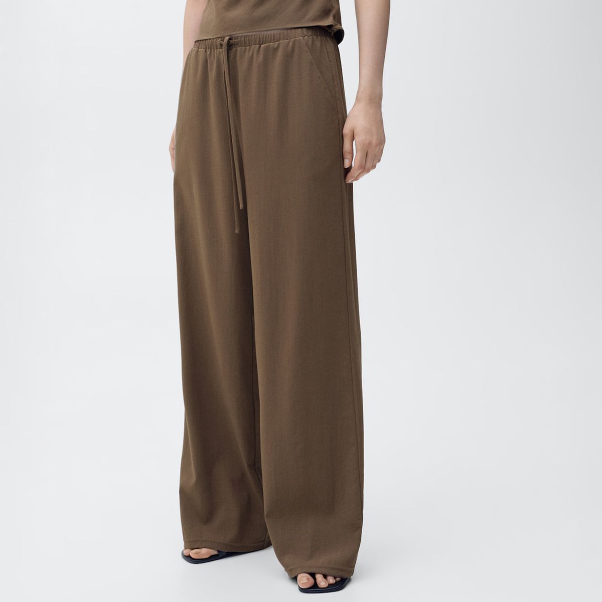 MANGO - Pantalón Recto Lazo Mujer Mango