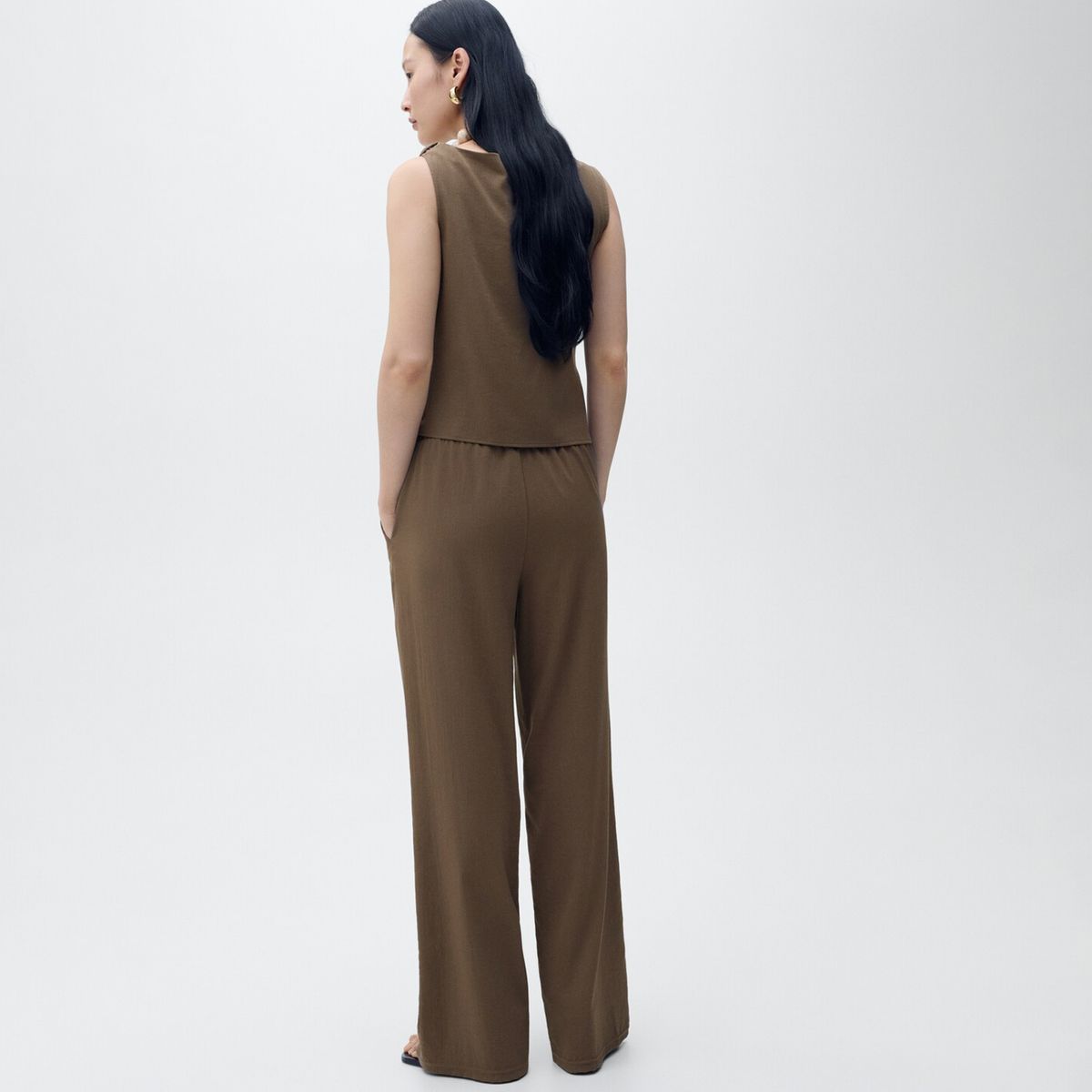 MANGO - Pantalón Recto Lazo Mujer Mango
