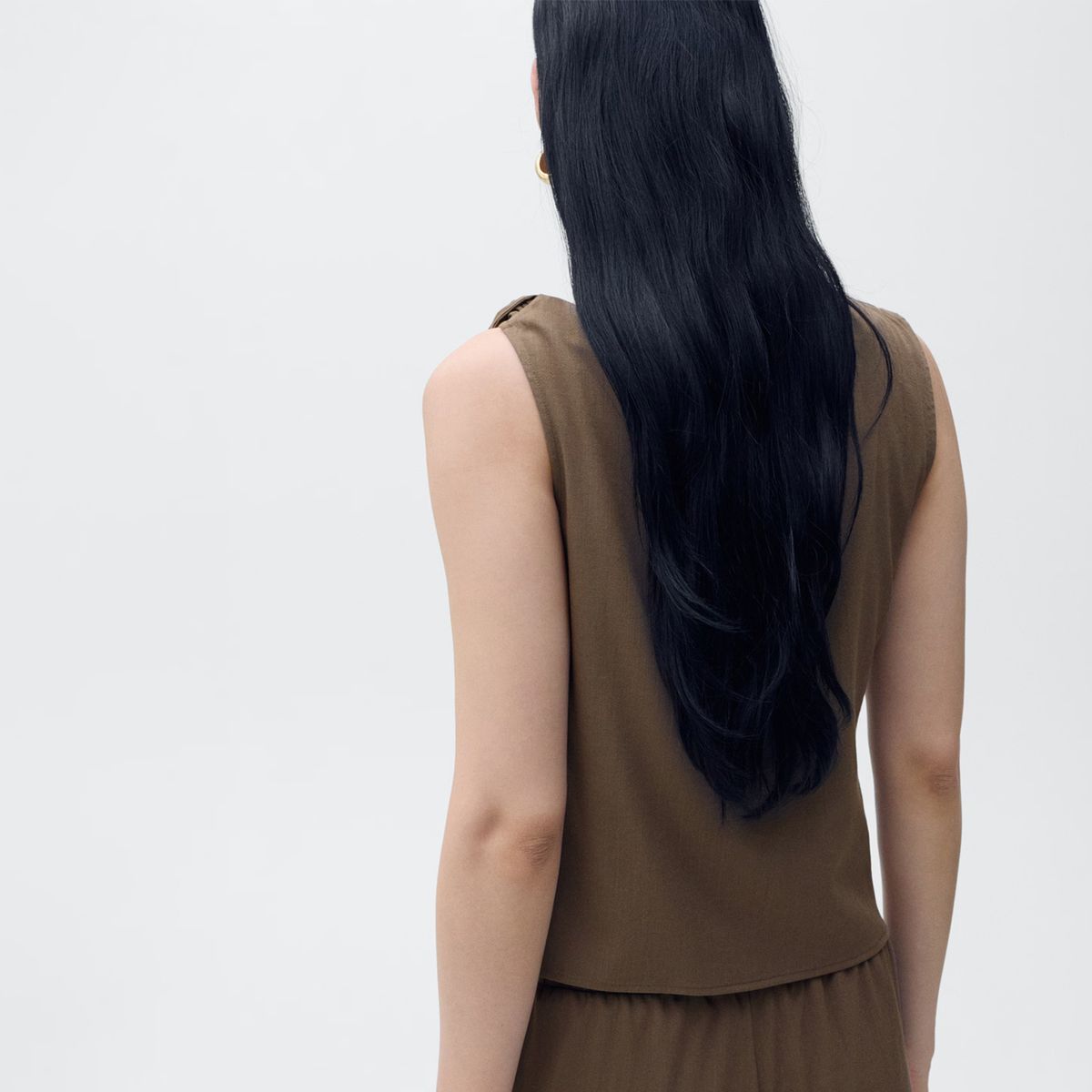 MANGO - Top Asimétrico Tirante Drapeado Mujer Mango