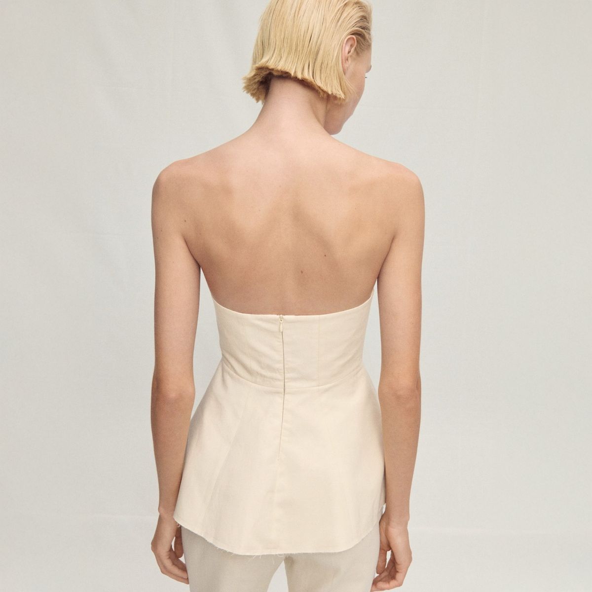 MANGO - Top Palabra De Honor Volante Mujer Mango