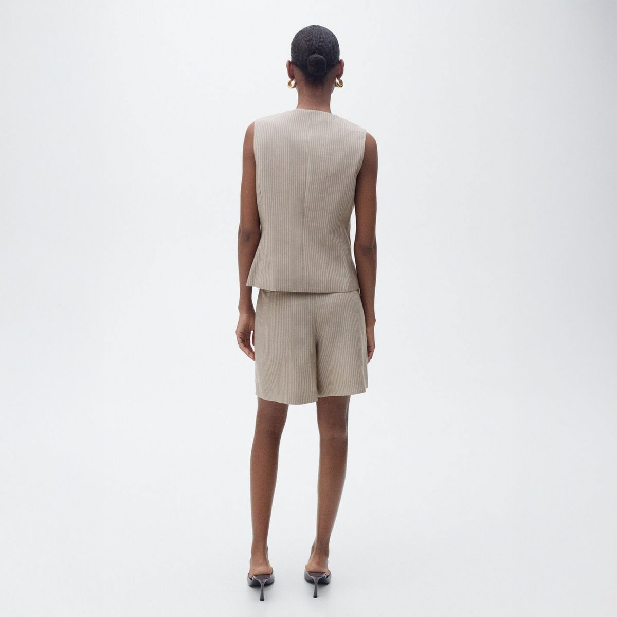 MANGO - Bermudas Traje Rayas Mujer Mango