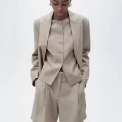 MANGO - Bermudas Traje Rayas Mujer