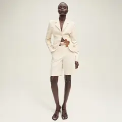 MANGO - Bermudas Traje Mezcla Lino Mujer