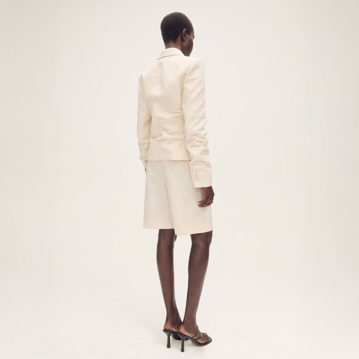 MANGO - Bermudas Traje Mezcla Lino Mujer Mango