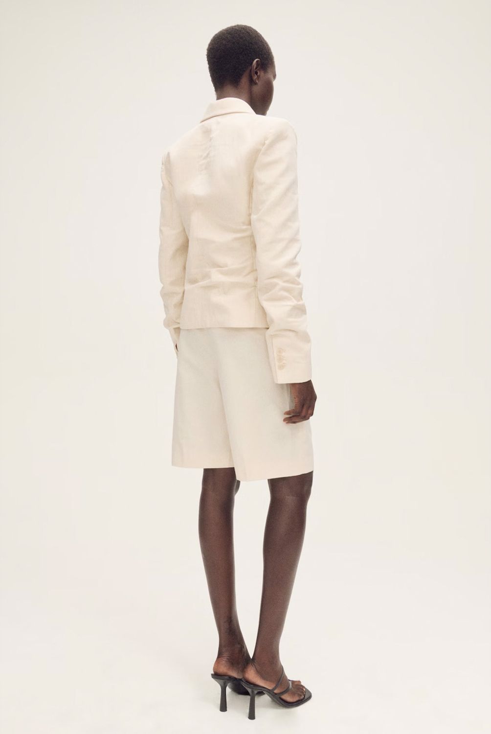 MANGO - Bermudas Traje Mezcla Lino Mujer Mango