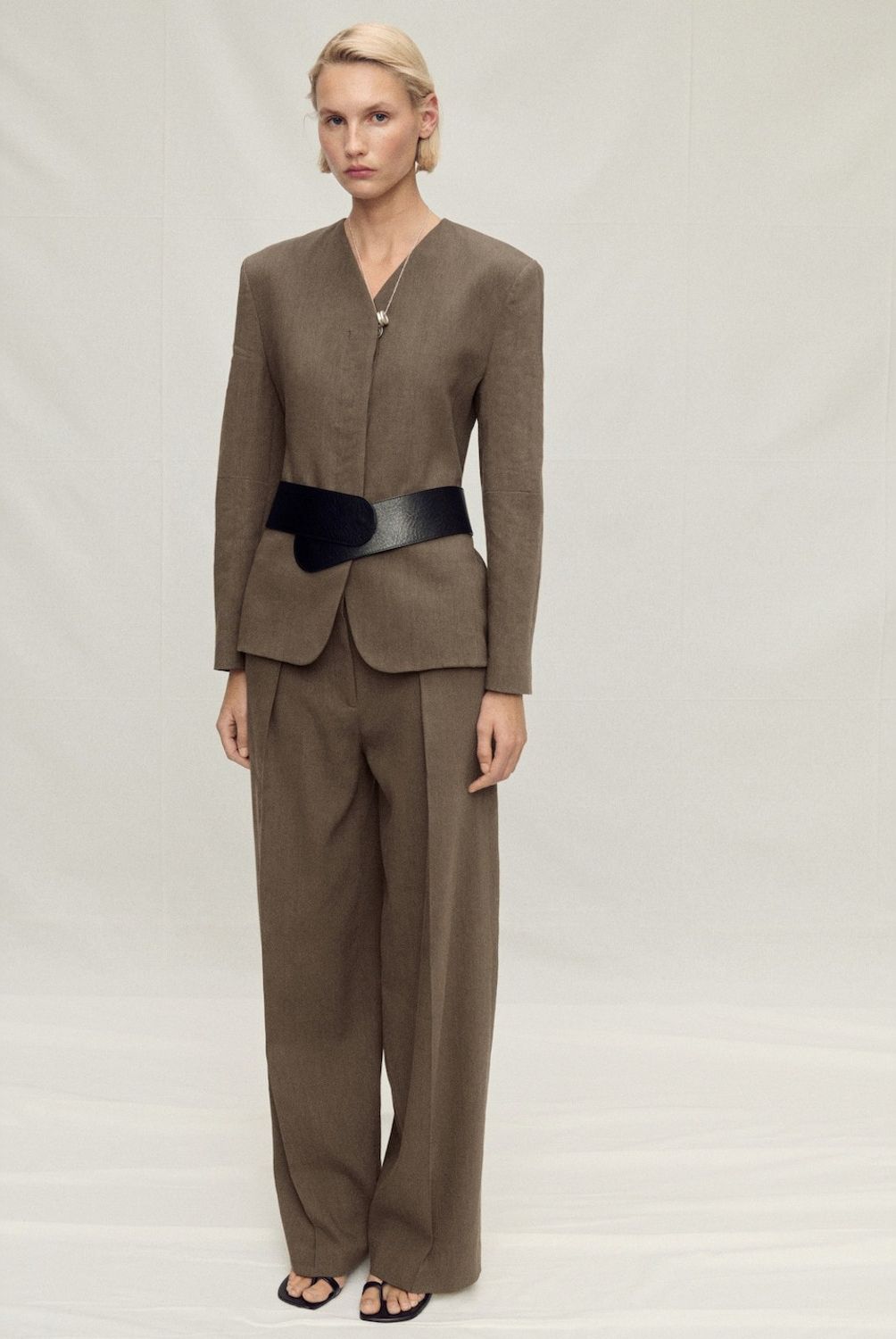 MANGO - Pantalón Traje Lino Sin Costuras Mujer Mango