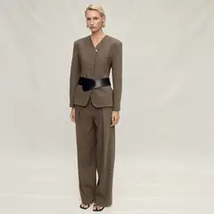 MANGO - Pantalón Traje Lino Sin Costuras Mujer