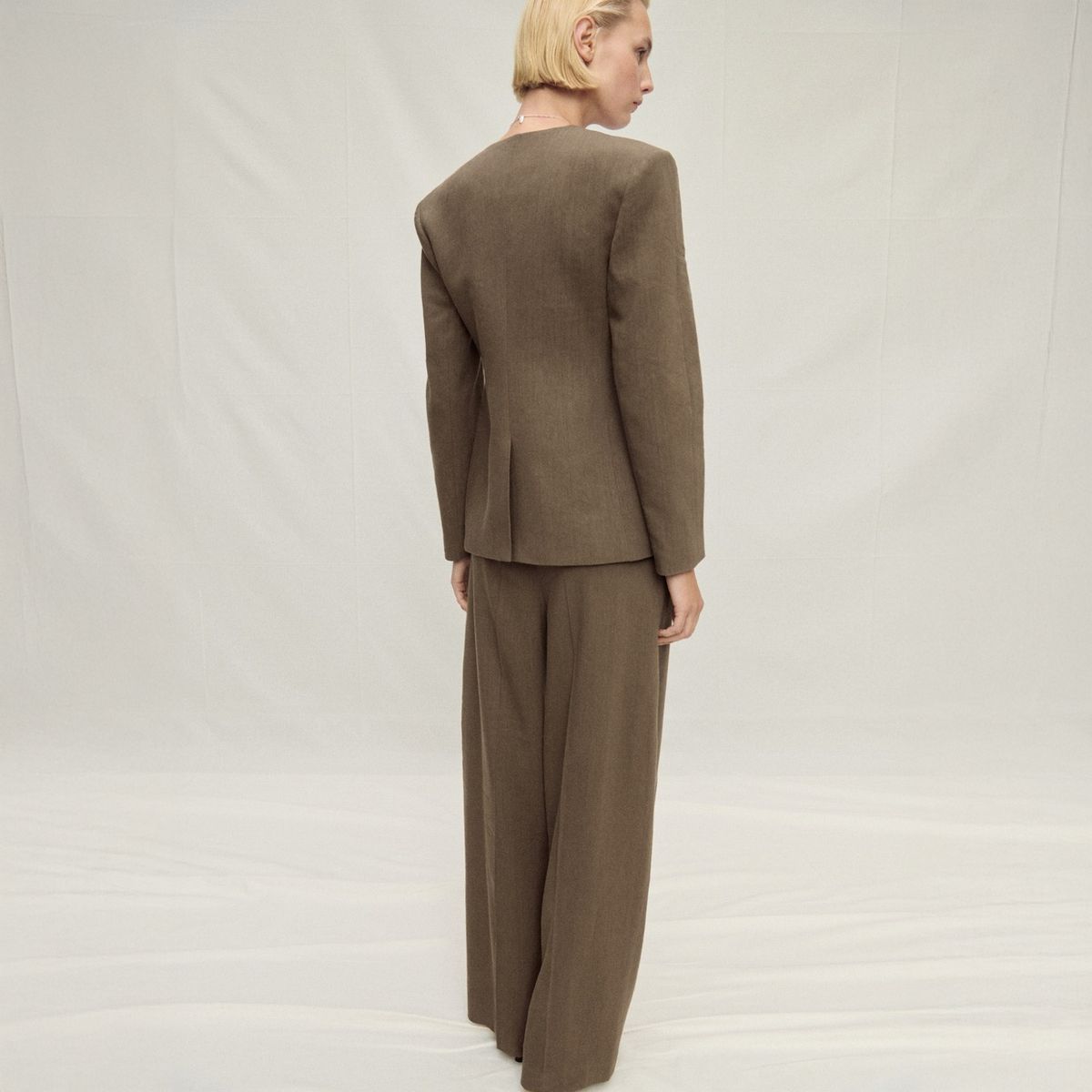 MANGO - Pantalón Traje Lino Sin Costuras Mujer Mango