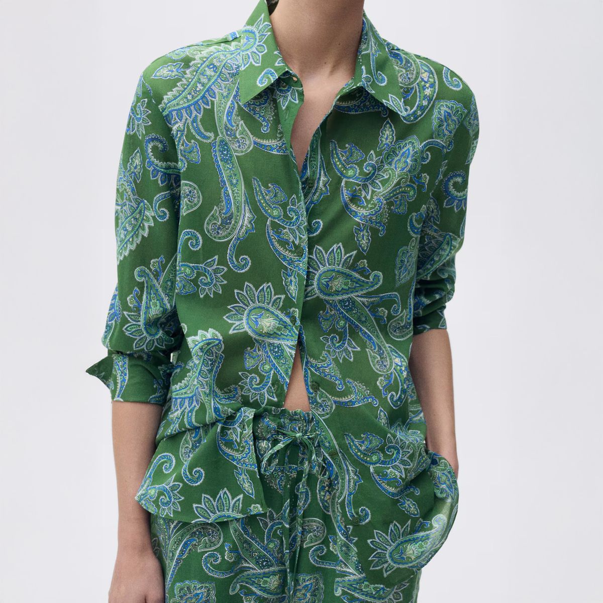 MANGO - Blusa Algodón Paisley Mujer Mango