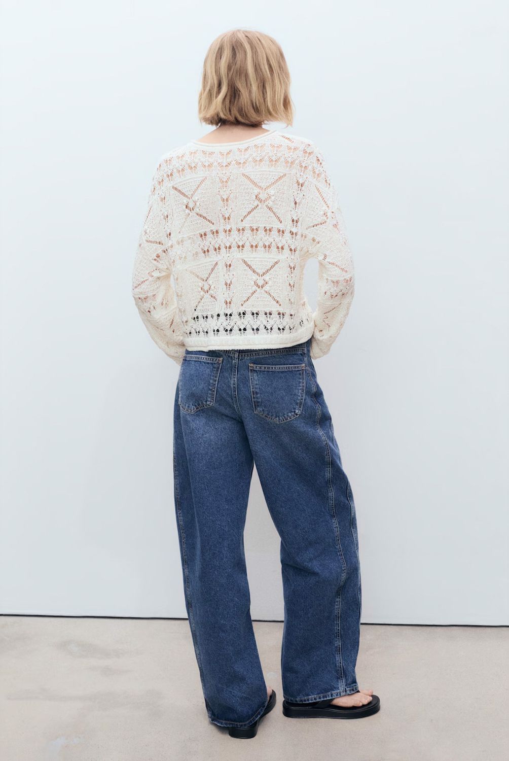 MANGO - Sweater Oversize Punto Calado Mujer Mango