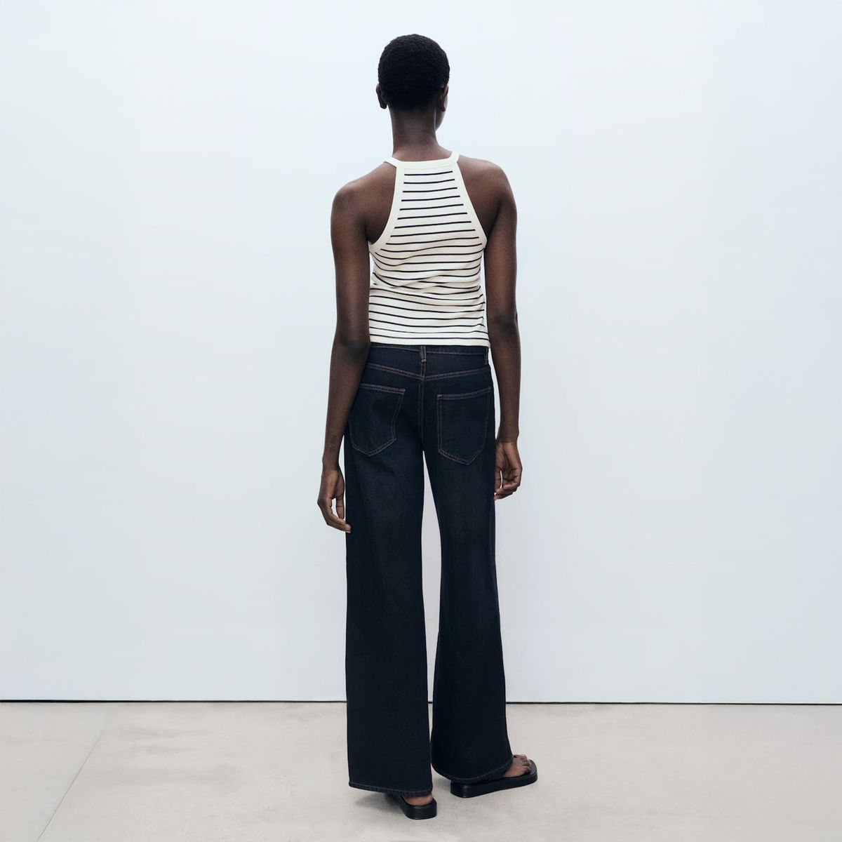 MANGO - Top Halter Rayas Mujer Mango