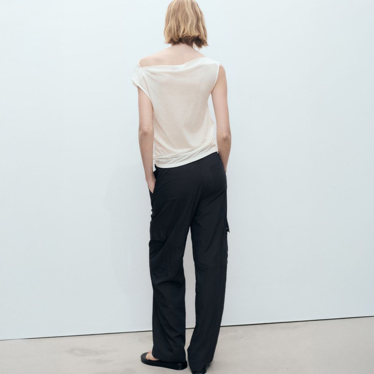 MANGO - Top Lyocell Asimétrico Mujer Mango