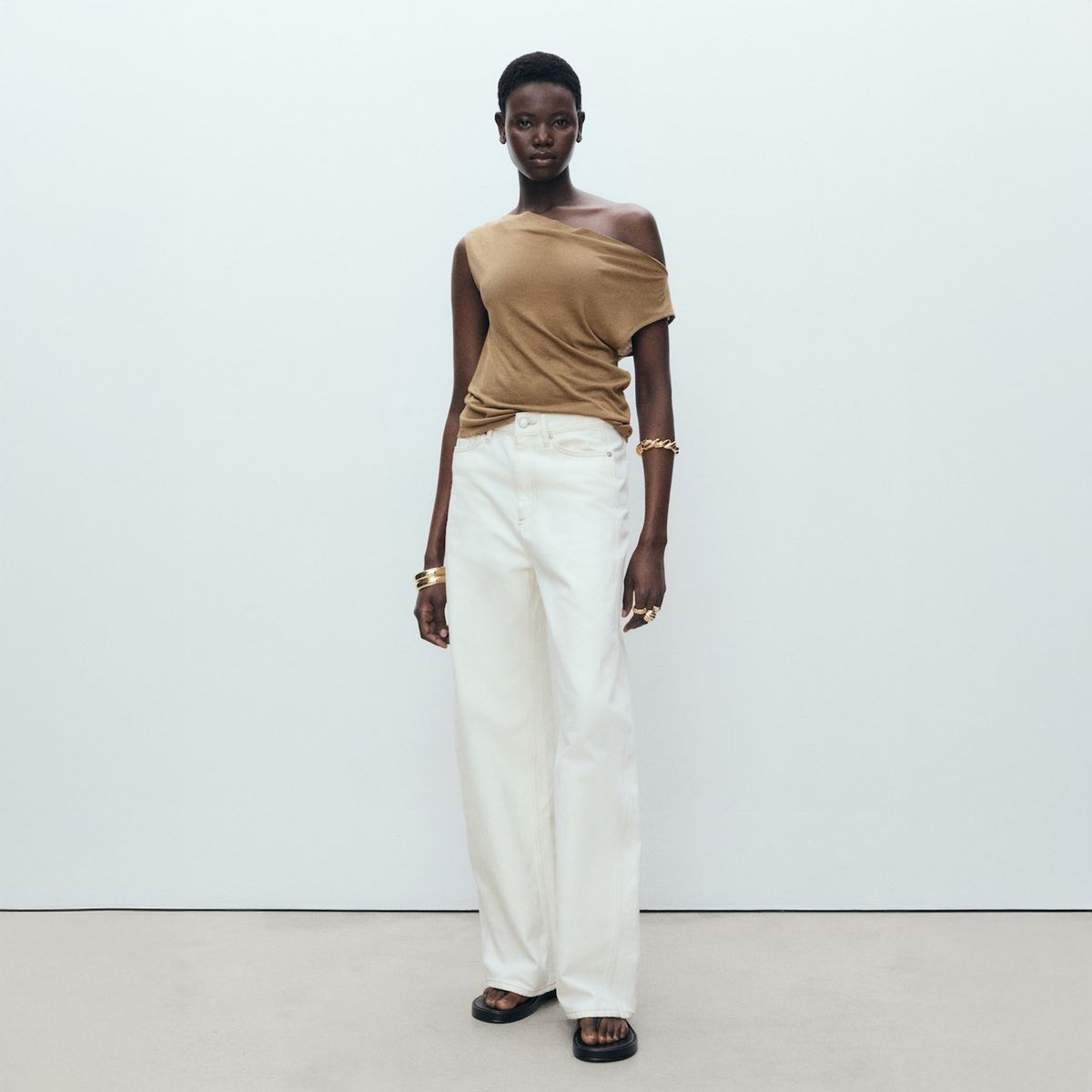 MANGO - Top Lyocell Asimétrico Mujer Mango