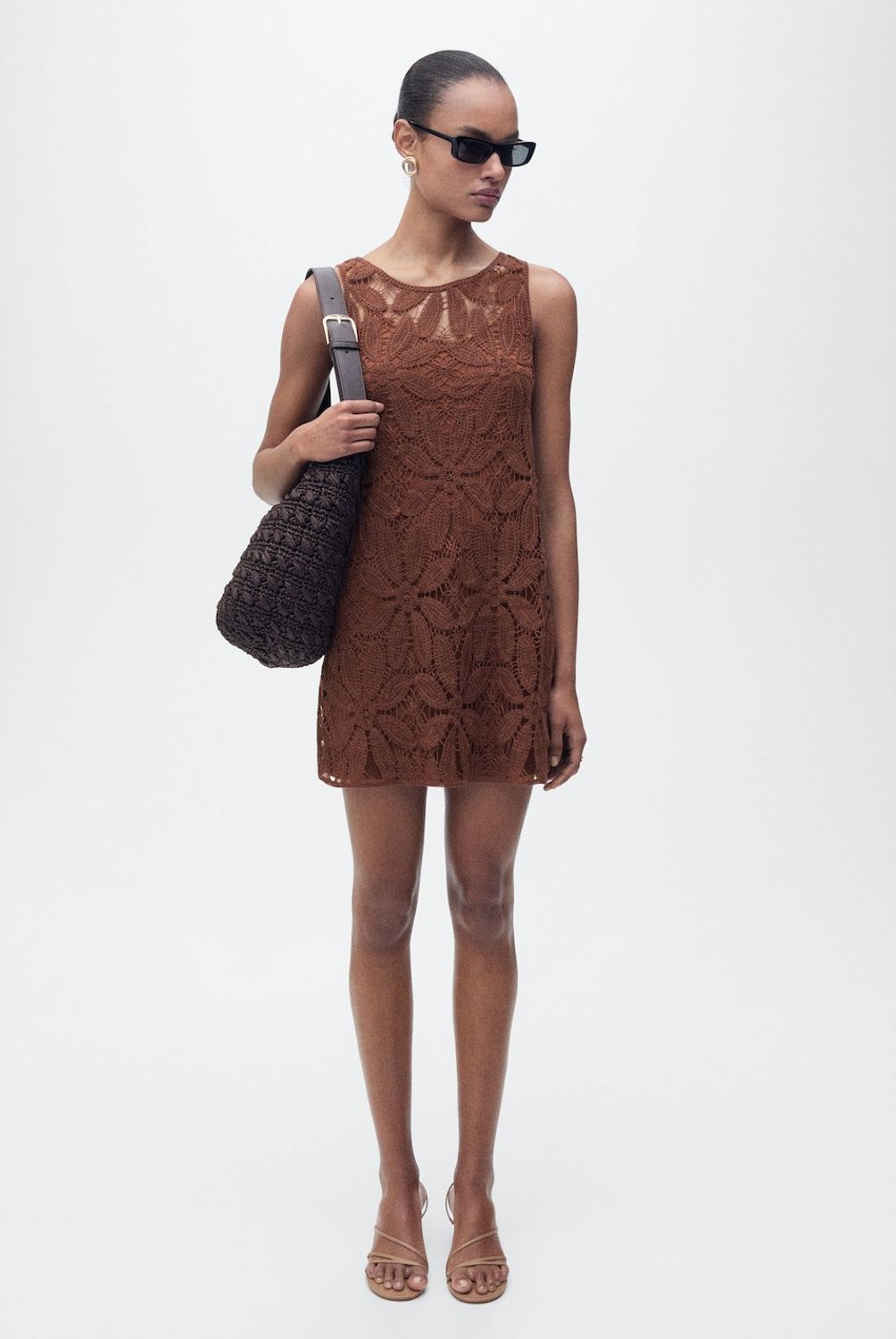 MANGO - Vestido Crochet Espalda Abierta Mujer Mango