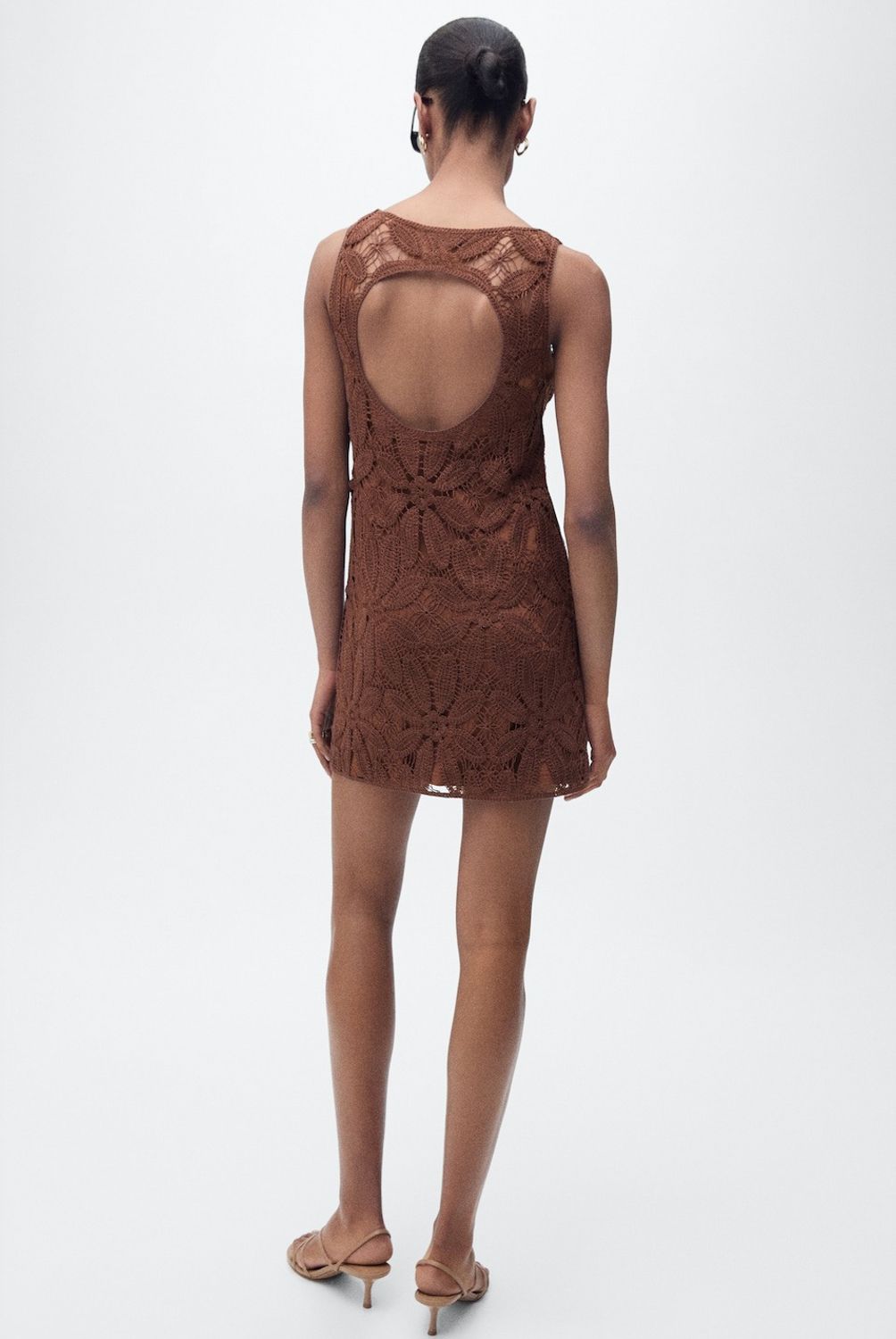 MANGO - Vestido Crochet Espalda Abierta Mujer Mango