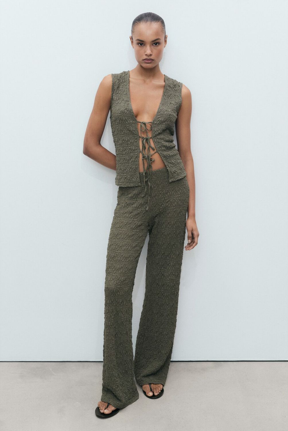 MANGO - Top Textura Lazos Mujer Mango