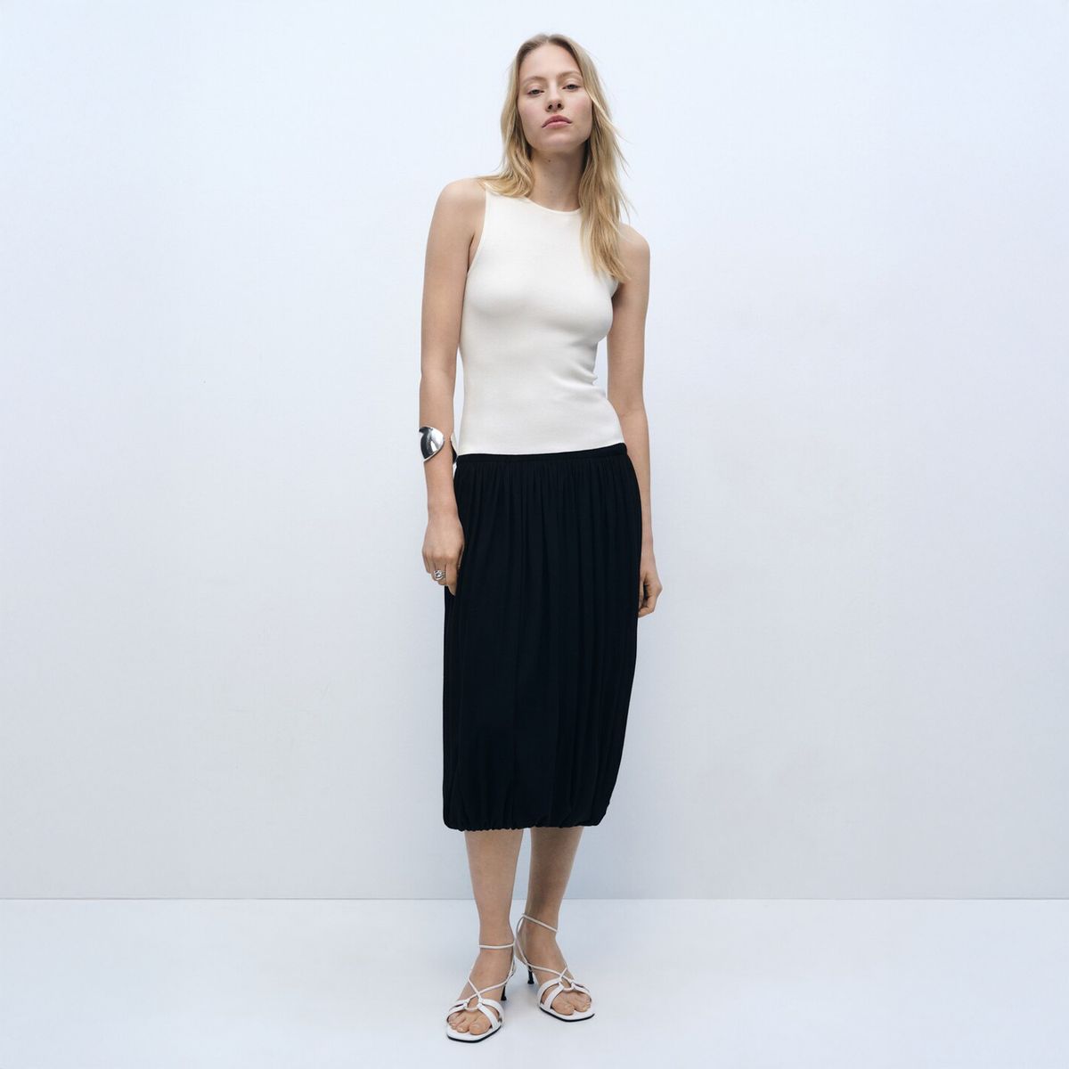 MANGO - Top Punto Entallado Sin Mangas Mujer Mango