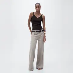 MANGO - Top Punto Cuello Pico Mujer