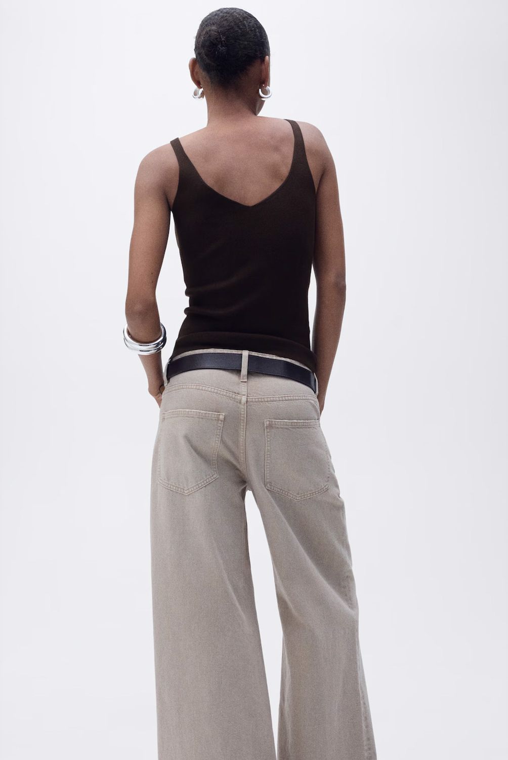 MANGO - Top Punto Cuello Pico Mujer Mango