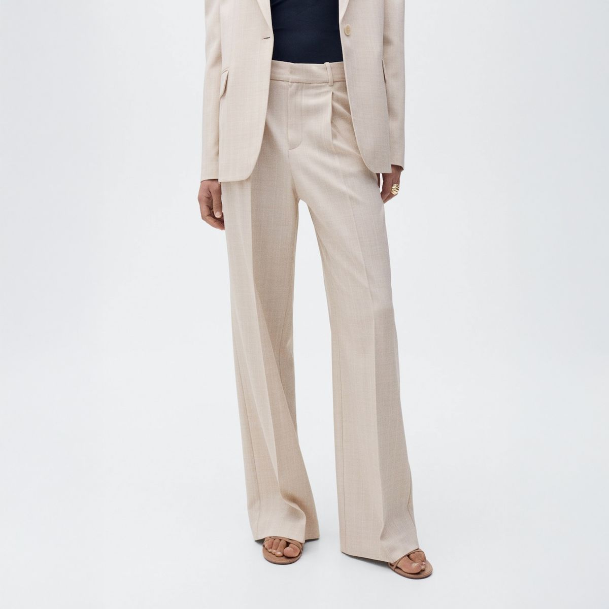 MANGO - Pantalón Recto Traje Mujer Mango