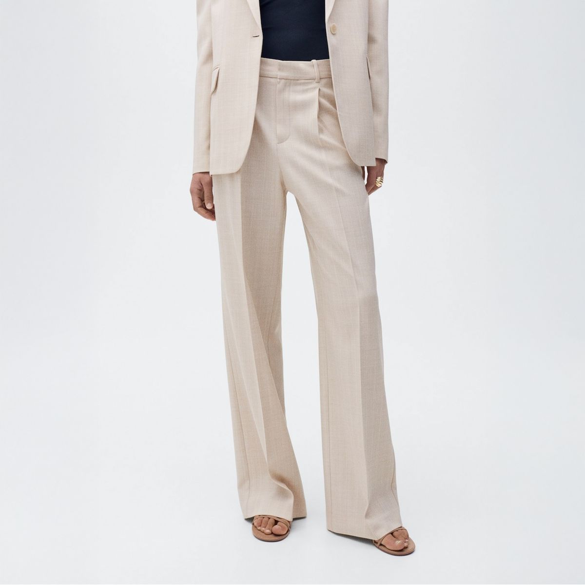 MANGO - Pantalón Recto Traje Mujer Mango