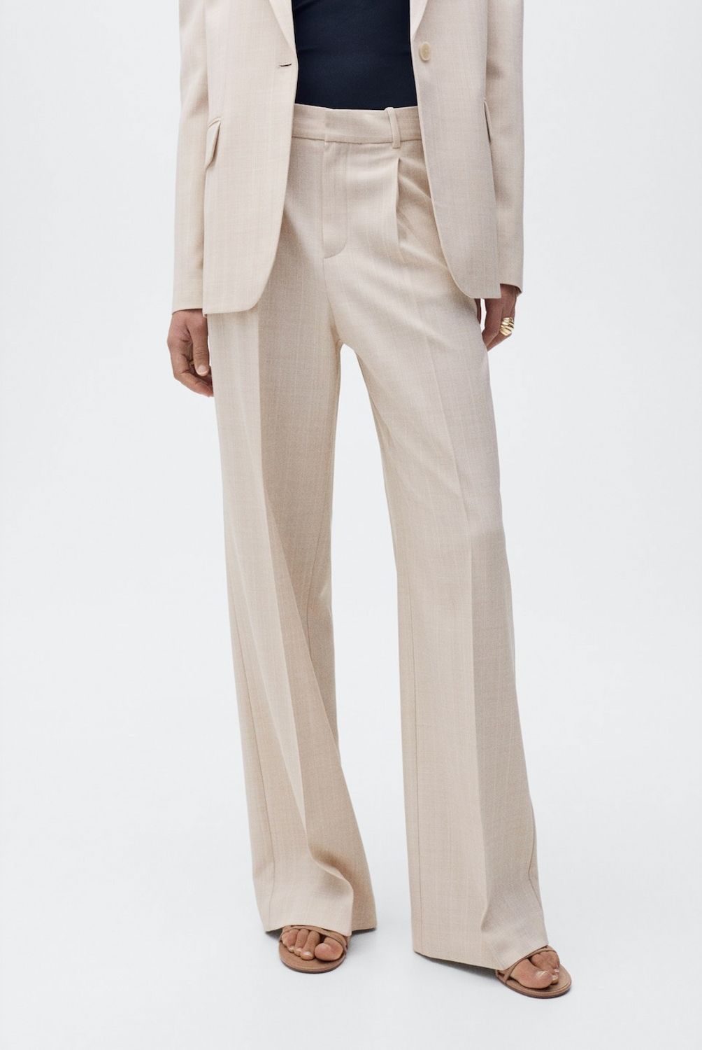 MANGO - Pantalón Recto Traje Mujer Mango