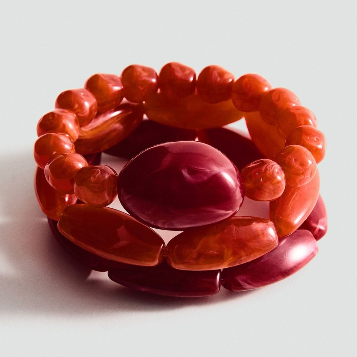 MANGO - Set 3 Pulseras Bolas Combinadas Mujer Mango