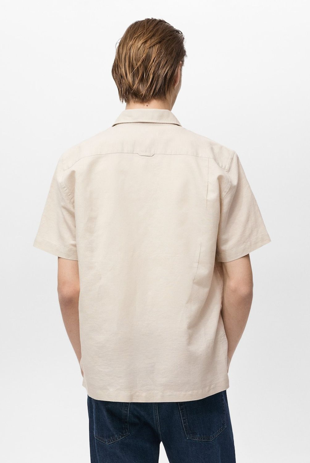 MANGO MAN - Camisa Ants Lino Manga Corta Hombre Mango Man