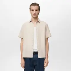 MANGO MAN - Camisa Ants Lino Manga Corta Hombre