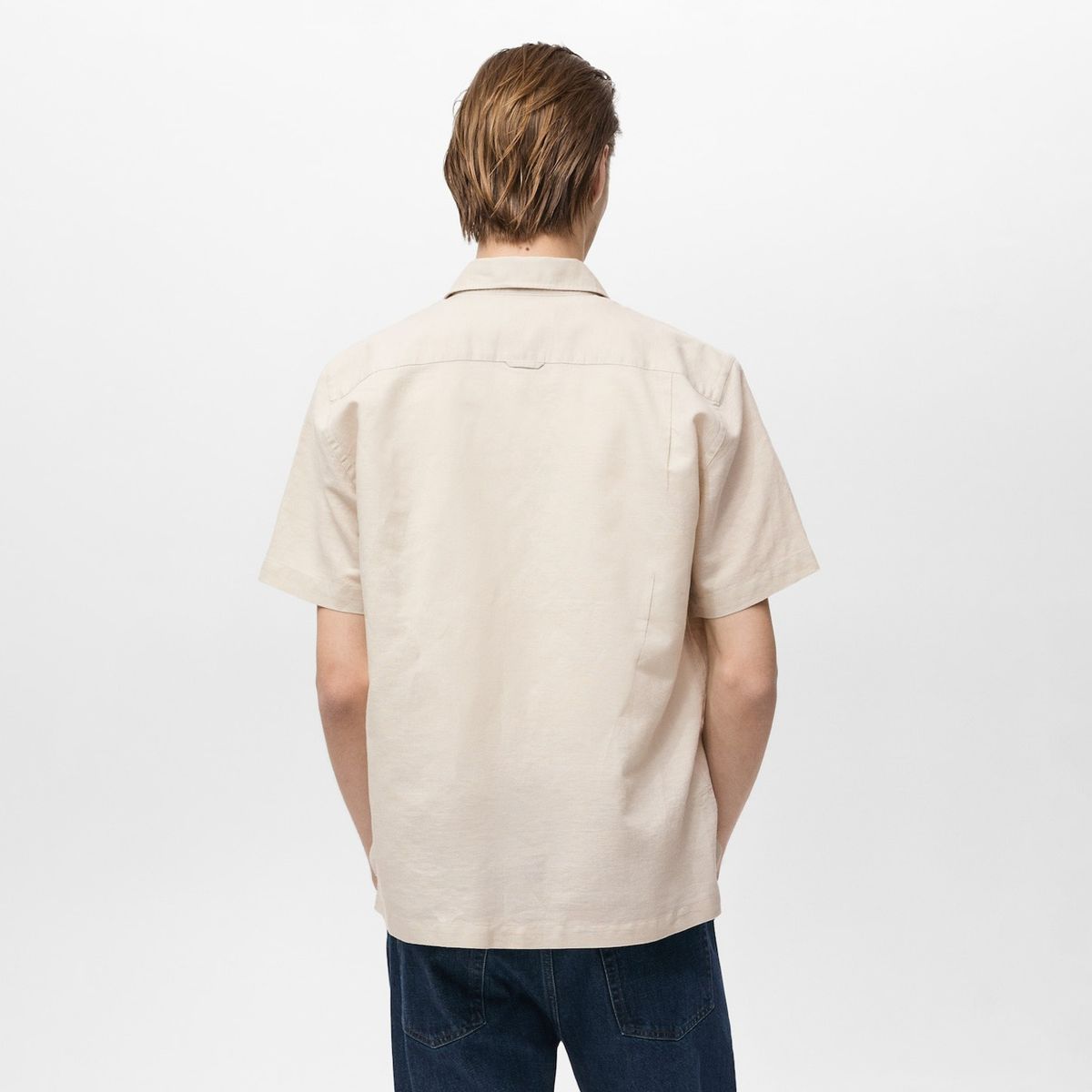 MANGO MAN - Camisa Ants Lino Manga Corta Hombre Mango Man