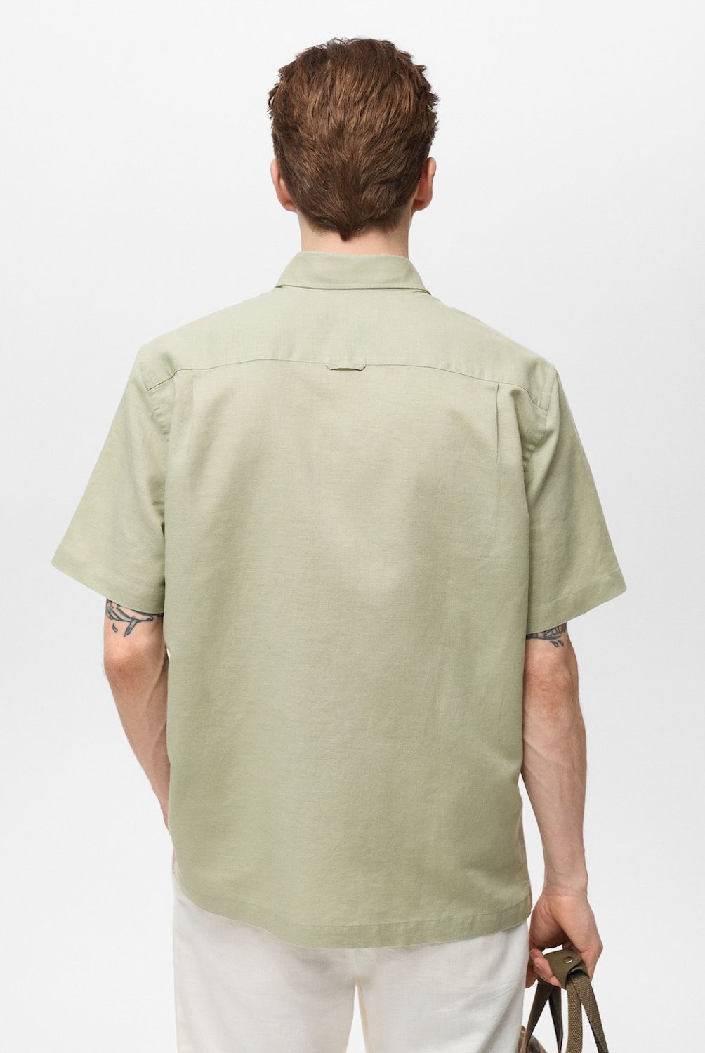 MANGO MAN - Camisa Ants Lino Manga Corta Hombre Mango Man