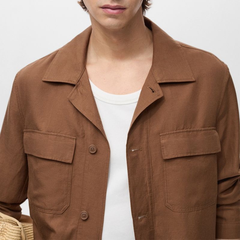 MANGO MAN - Sobrecamisa Rustic Fit Recto Hombre Mango Man