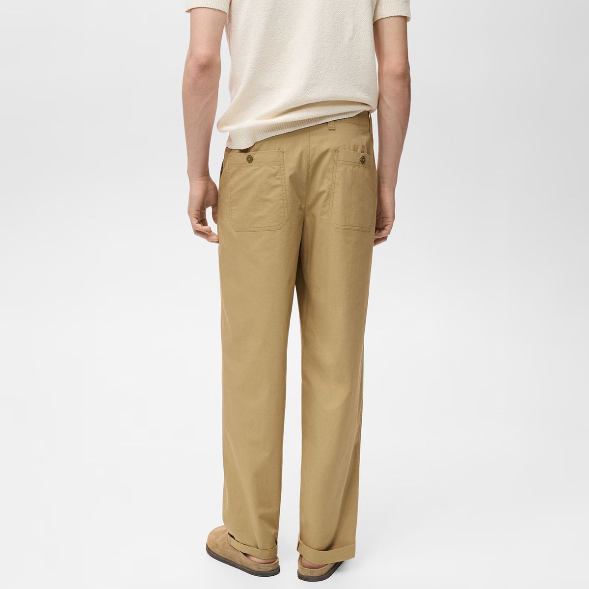 MANGO MAN - Pantalón 100% Algodón Recto Hombre Mango Man