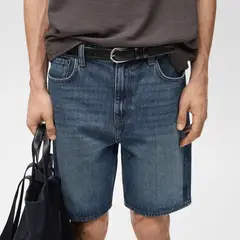 MANGO MAN - Bermudas Jarod Jeans 100% Algodón Recto Hombre