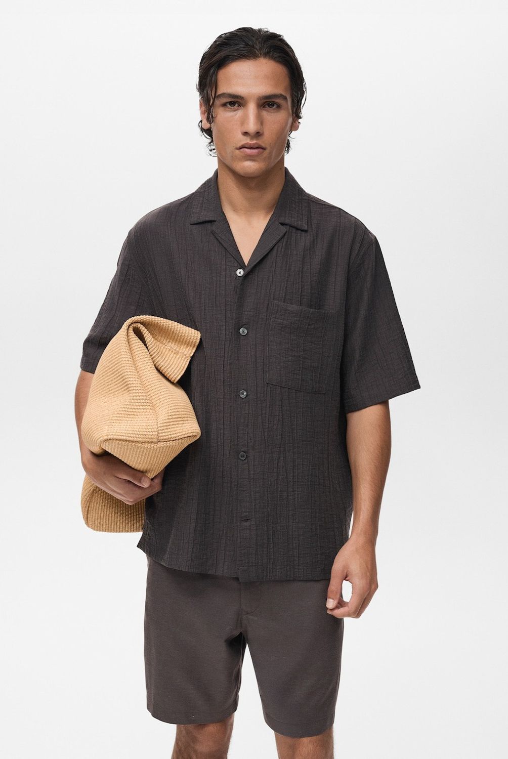 MANGO MAN - Camisa Faro Regular Fit Efecto Arrugado Hombre Mango Man