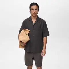 MANGO MAN - Camisa Faro Regular Fit Efecto Arrugado Hombre