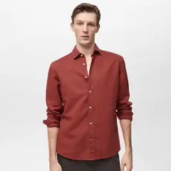 MANGO MAN - Camisa Avispag Lino Fit Clásico Hombre