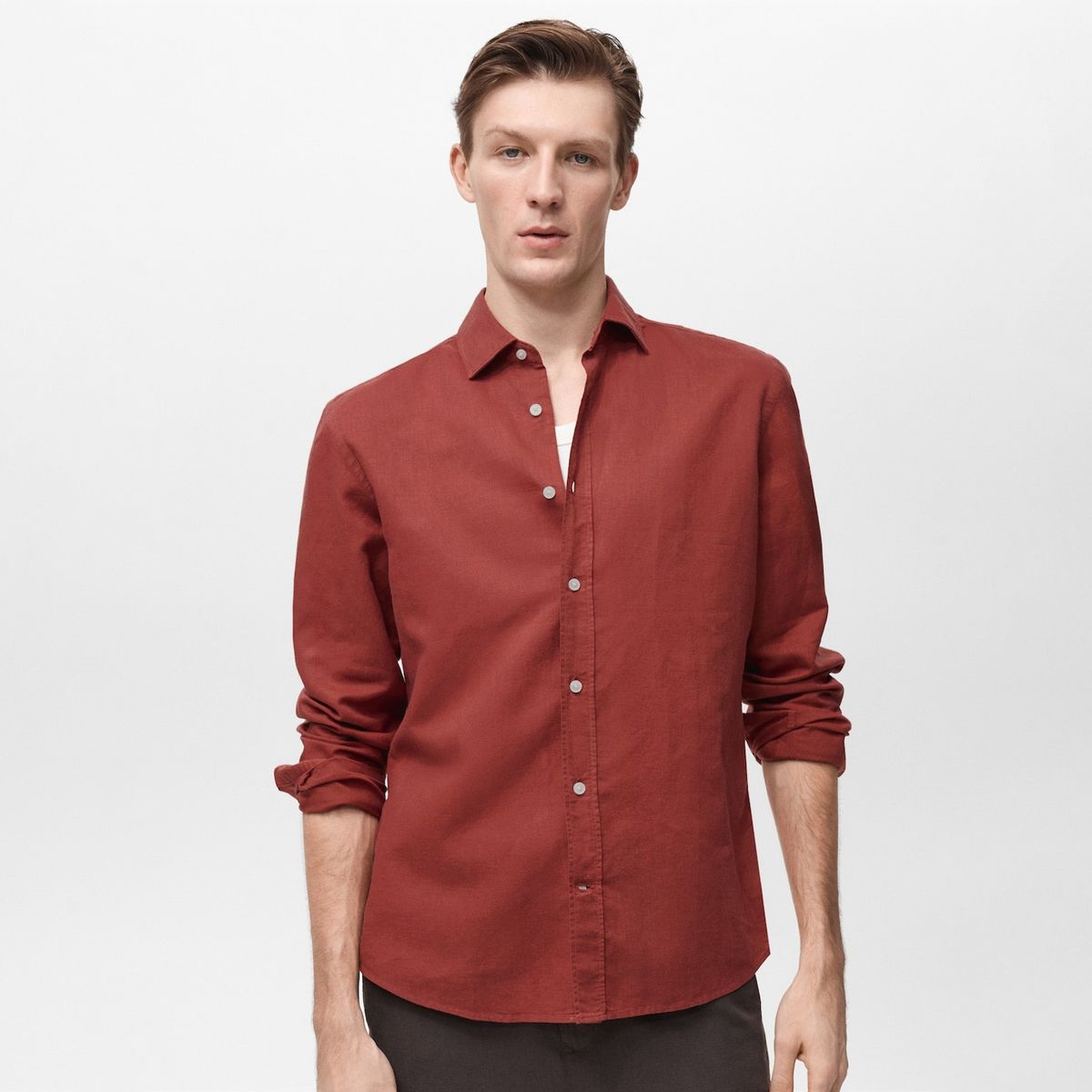 MANGO MAN - Camisa Avispag Lino Fit Clásico Hombre Mango Man