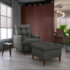 DECOCASA - Poltrona Montreal Con Puff E-484