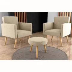 DECOCASA - Set Dos Poltronas Dallas Con Puff