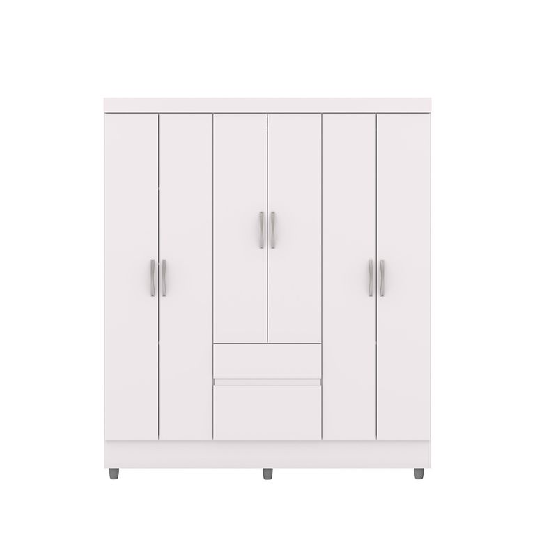 Clóset Ideal 6 Puertas 2 Cajones Blanco