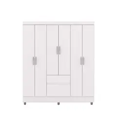 VEKKAHOME - Closet Ideal 6 Puertas 2 Cajones Blanco