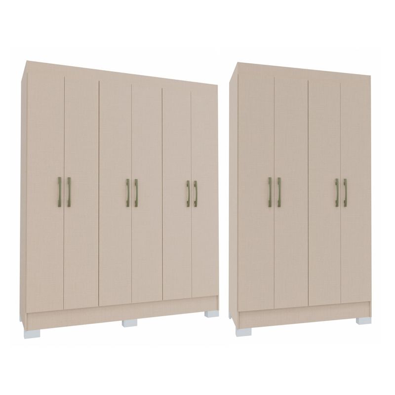 VEKKAHOME - Combo Roma Crema 6 Puertas + 4 Puertas Vekkahome