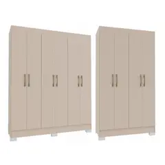 VEKKAHOME - Combo Roma Crema 6 Puertas + 4 Puertas