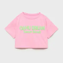 MANGO KIDS - Polera Mensaje Relieve Niña