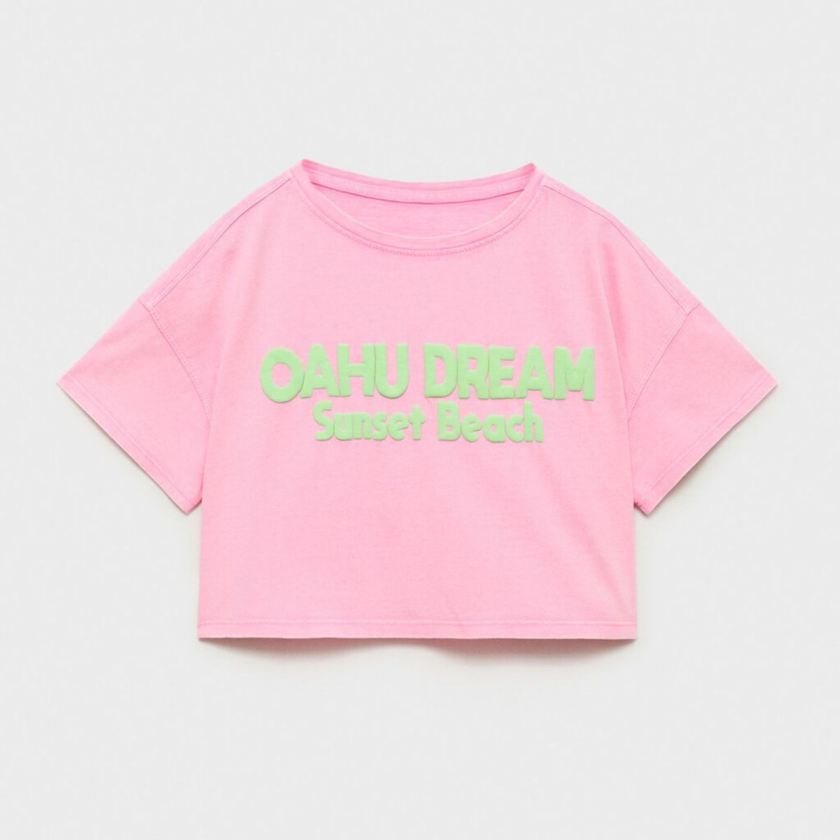 MANGO KIDS - Polera Mensaje Relieve Niña Mango Kids