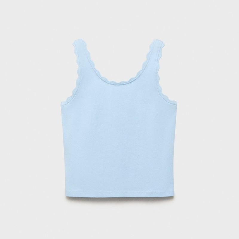MANGO KIDS - Polera Tirantes Detalle Bordado Niña Mango Kids
