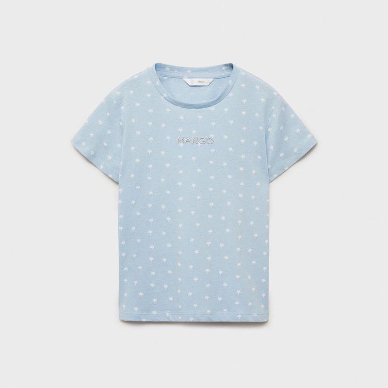 MANGO KIDS - Polera Estampada Detalle Bordado Niña Mango Kids