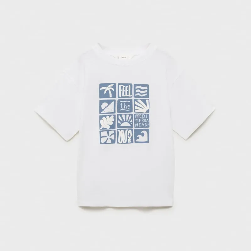 MANGO KIDS - Polera Estampada Surf Niño Mango Kids
